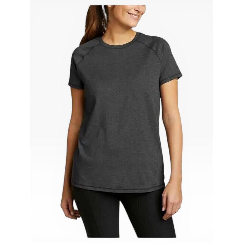 Eddie Bauer Active Tee Women Large Black Performance NWT